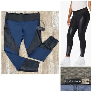 NWT Koral Forge Maternity Leggings in Midnight Blue Sz Large